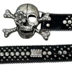 B.B Simon Marauder Murder Skull Swarovski Belt